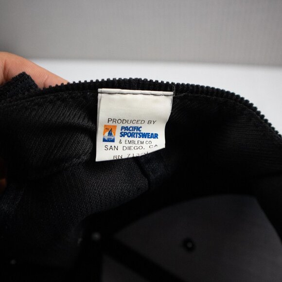 Spyder Corduroy Black Logo Strapback Hat Vintage - Picture 8 of 8